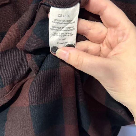 Windriver mens size 3XL Brown/black plaid button down shirt -J - Picture 4 of 4